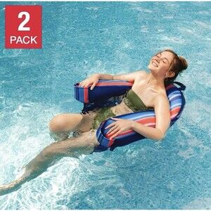 Big Joe Noodle Sling Pool Float 2-pack/ Dark Blue Drink Holder Back Support